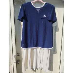 Vtg 80s Plus Romantic Trad Wife Modest Volup Polka Dot Tea Party Dress Sz 20